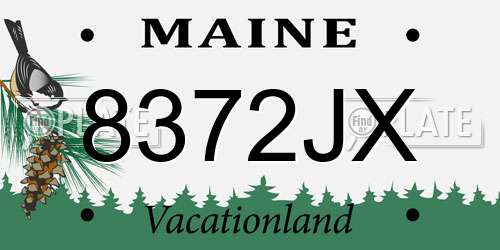 8372JX Maine License Plate