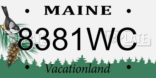 8381WC Maine License Plate