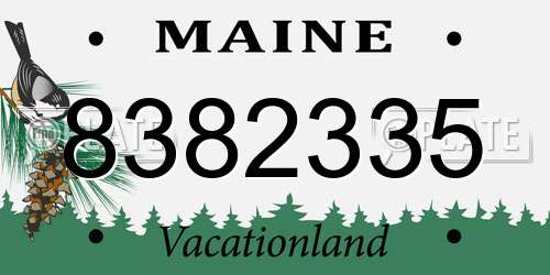 8382335 Maine License Plate
