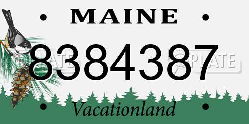 8384387 Maine License Plate