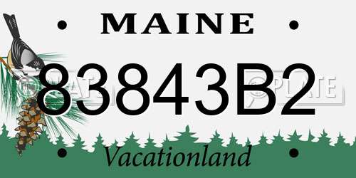 83843B2 Maine License Plate