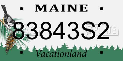 83843S2 Maine License Plate