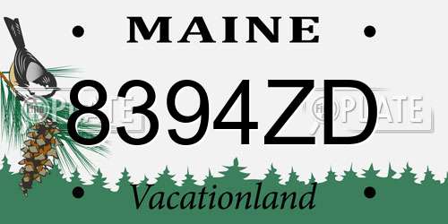 8394ZD Maine License Plate