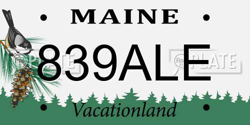 839ALE Maine License Plate