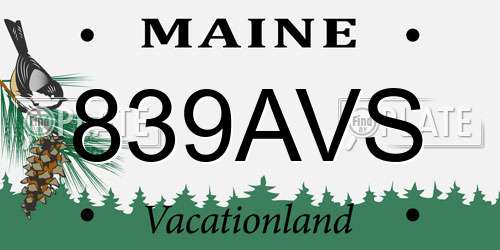 839AVS Maine License Plate