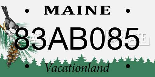 83AB085 Maine License Plate