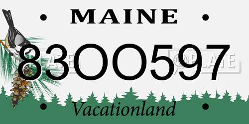 83OO597 Maine License Plate