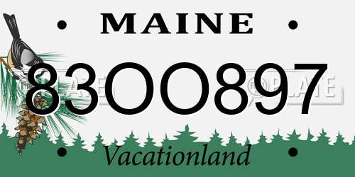 83OO897 Maine License Plate