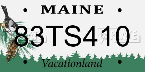 83TS410 Maine License Plate