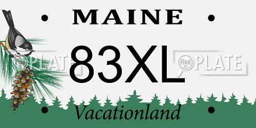 83XL Maine License Plate