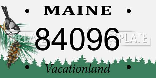 84096 Maine License Plate