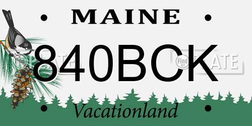 840BCK Maine License Plate
