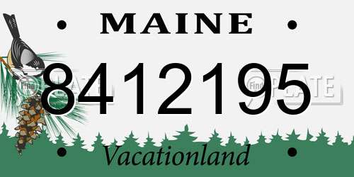 8412195 Maine License Plate
