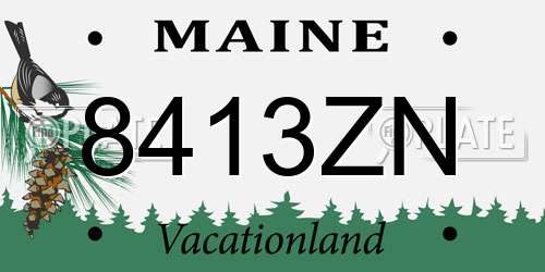 8413ZN Maine License Plate