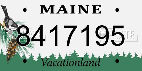8417195 Maine License Plate