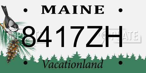 8417ZH Maine License Plate