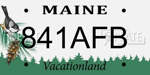 841AFB Maine License Plate