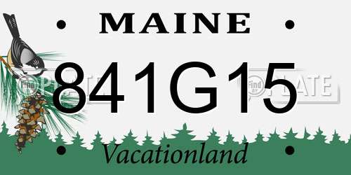 841G15 Maine License Plate