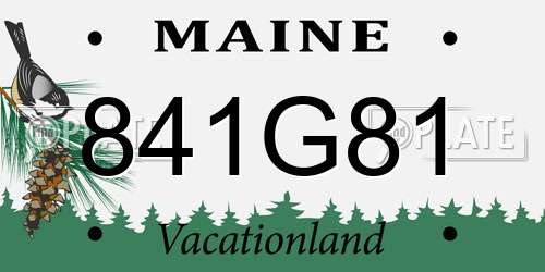 841G81 Maine License Plate
