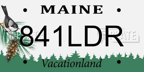 841LDR Maine License Plate