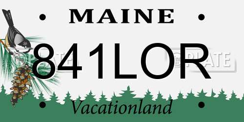 841LOR Maine License Plate