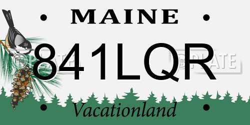 841LQR Maine License Plate