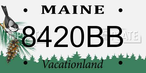 8420BB Maine License Plate