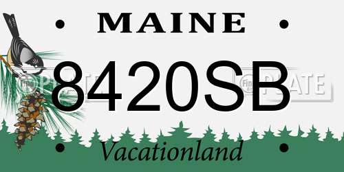 8420SB Maine License Plate