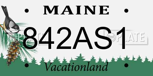 842AS1 Maine License Plate