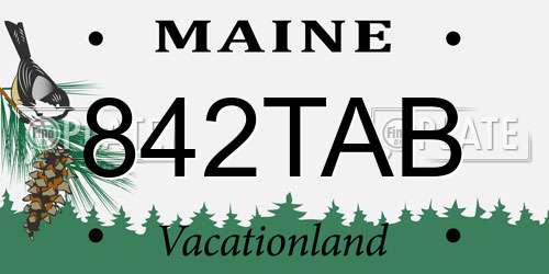 842TAB Maine License Plate
