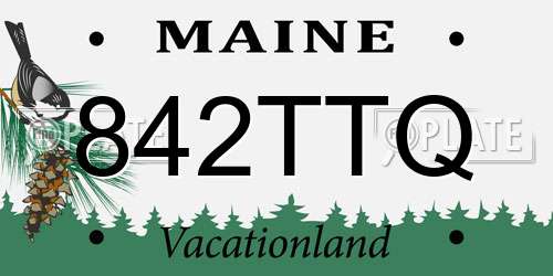 842TTQ Maine License Plate