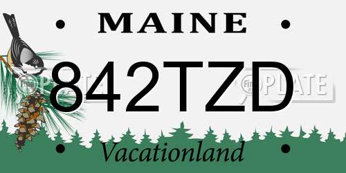842TZD Maine License Plate