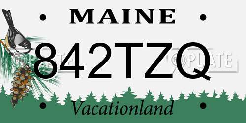 842TZQ Maine License Plate