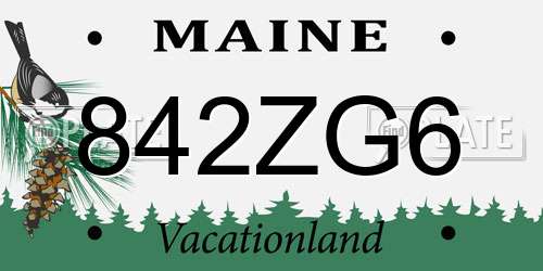842ZG6 Maine License Plate
