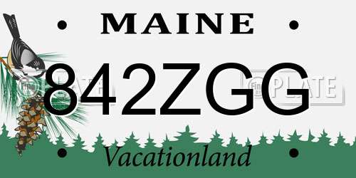 842ZGG Maine License Plate