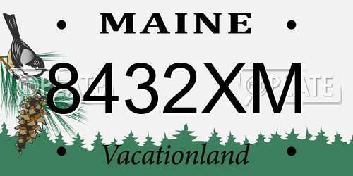 8432XM Maine License Plate