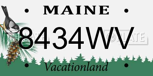 8434WV Maine License Plate
