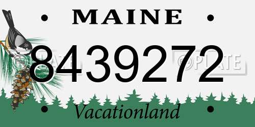 8439272 Maine License Plate
