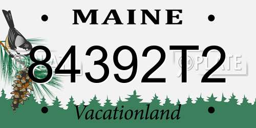 84392T2 Maine License Plate
