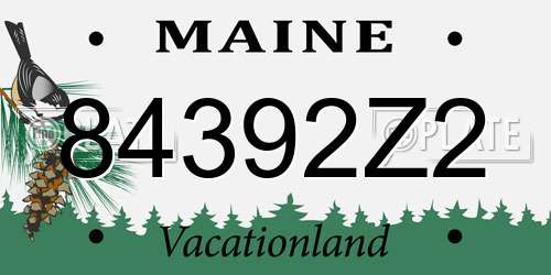 84392Z2 Maine License Plate