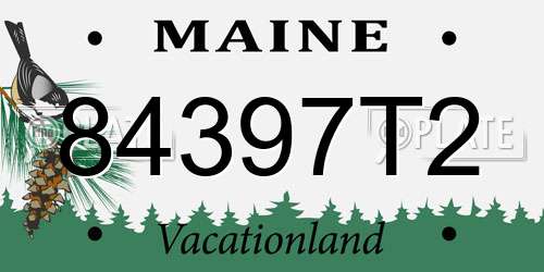 84397T2 Maine License Plate