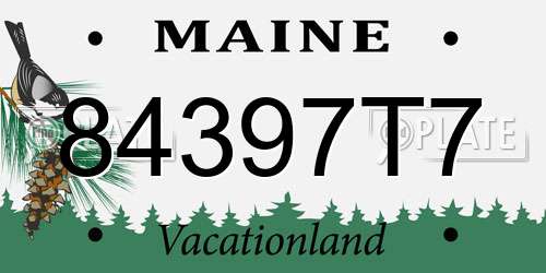 84397T7 Maine License Plate