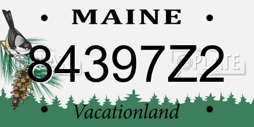 84397Z2 Maine License Plate