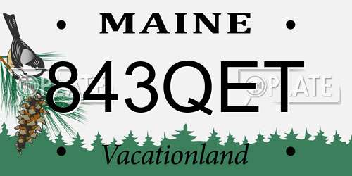 843QET Maine License Plate