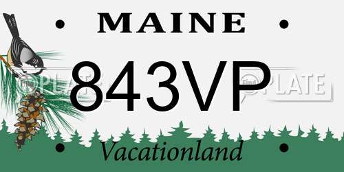 843VP Maine License Plate