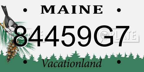 84459G7 Maine License Plate