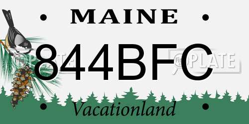 844BFC Maine License Plate