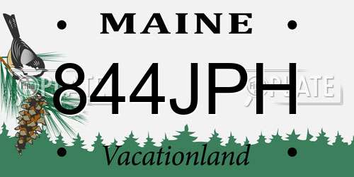 844JPH Maine License Plate