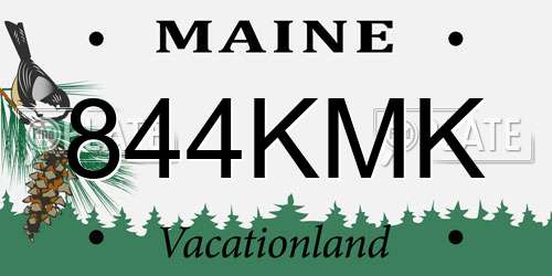 844KMK Maine License Plate