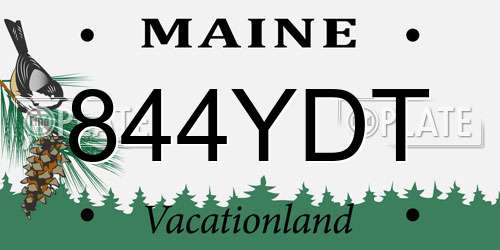 844YDT Maine License Plate